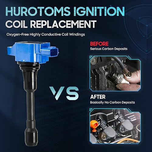 Miniatura 5 de Paquete de 4 bobinas de encendido compatibles con Infiniti FX50 Q70 QX70 Nissan Altima Cube Rogue Versa NV200 NP300 Tiida 1.6L 1.8L 2.5L L4,
