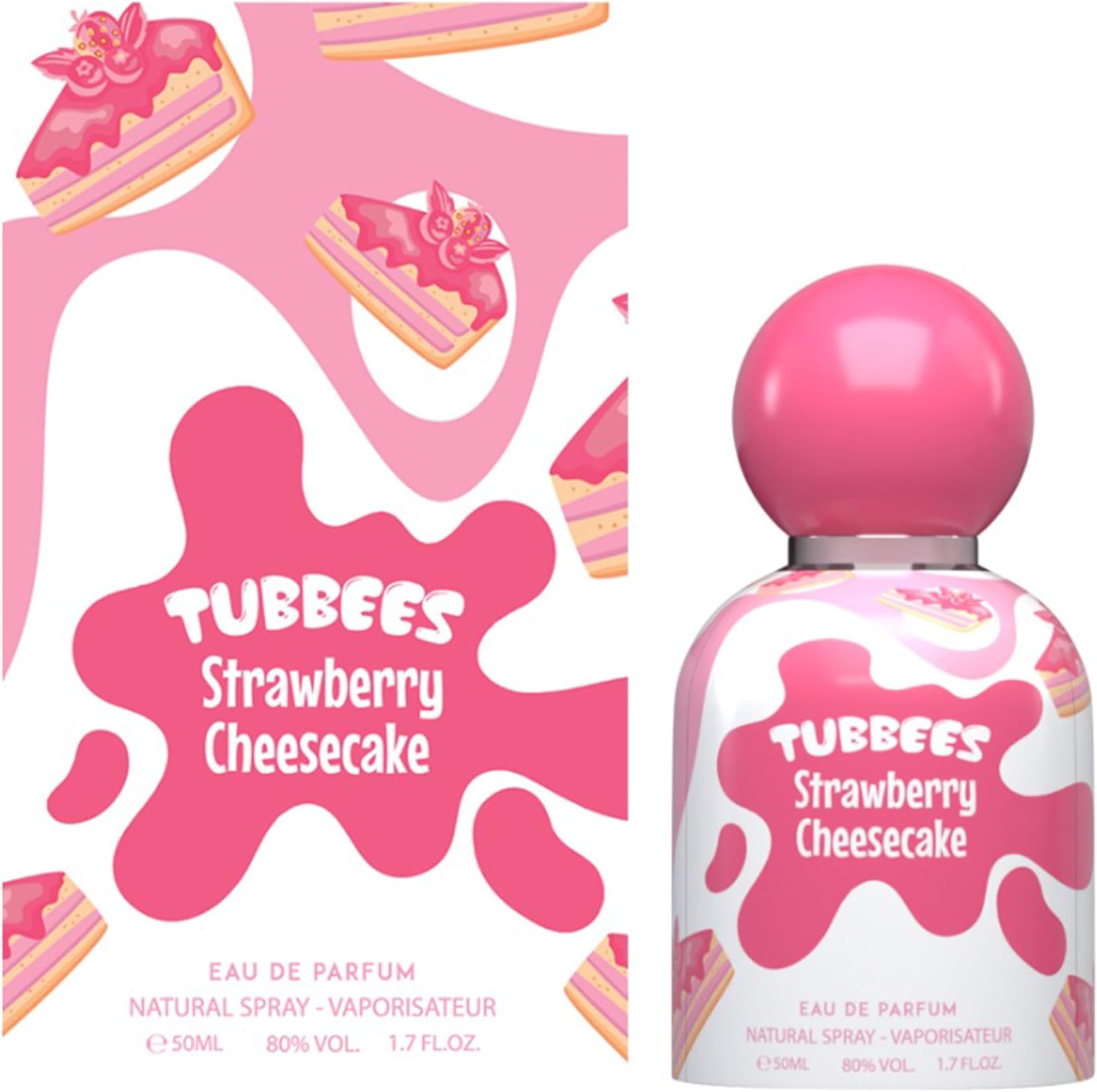 Grandeur Tubbees Perfume 50ML - Strawberry Cheesecake | Unisex Gourmand-Inspired Fragrance | Fun & Playful Scent