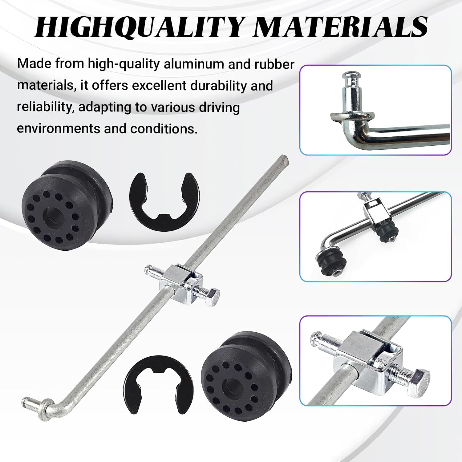 Shift Linkage Bushings Shift 52105555AA Transfer Case Shifter Control Linkage with 2 E-Clips & 68078974AA Grommet Bushing Kit, Control Lever for 2002 2003 2004 2005 Dodge Ram 1500 2500 3500