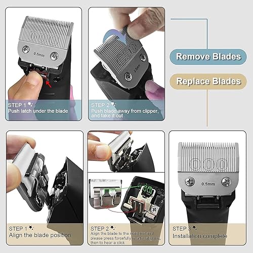 Miniatura 5 de Juego de cuchillas de cerámica de repuesto desmontables 000 y 0A, longitud de corte de 150 pulgadas a 364 pulgadas, compatible con Oster Classic