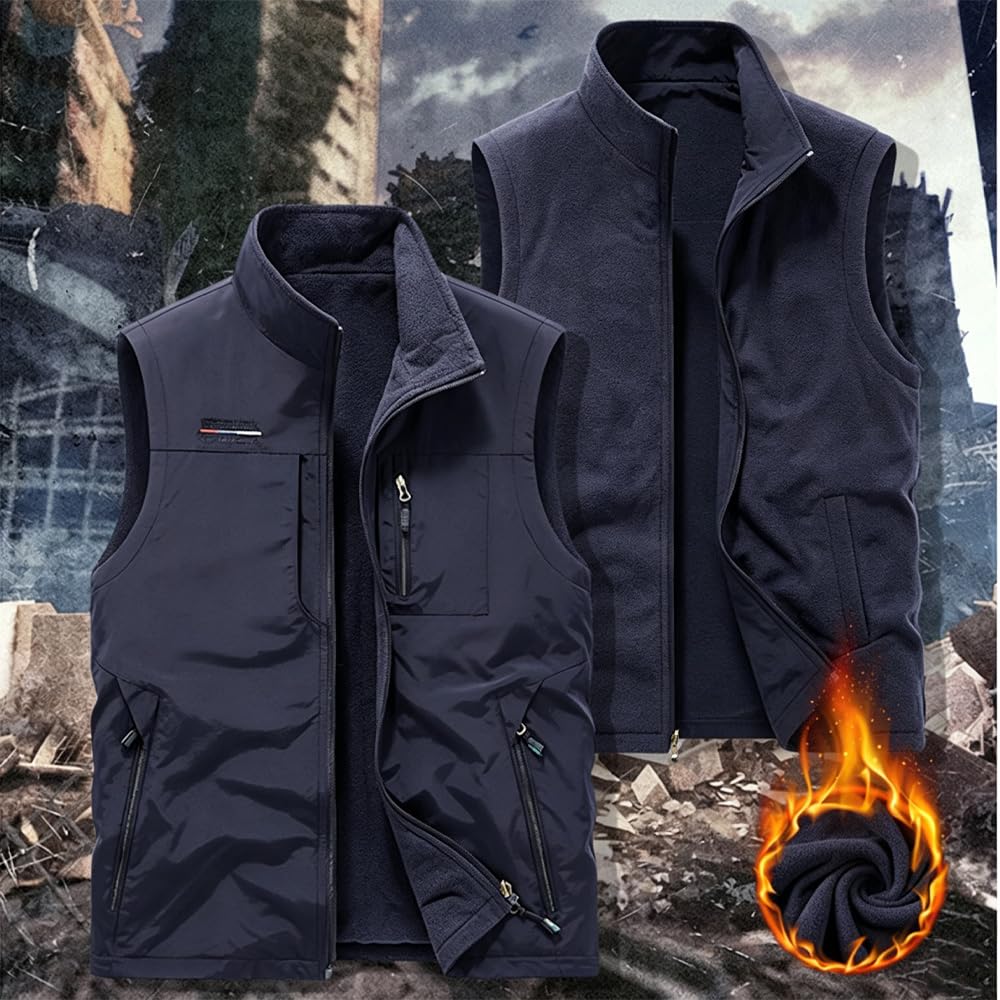Chaleco táctico ligero para hombre, sin mangas, con múltiples bolsillos
