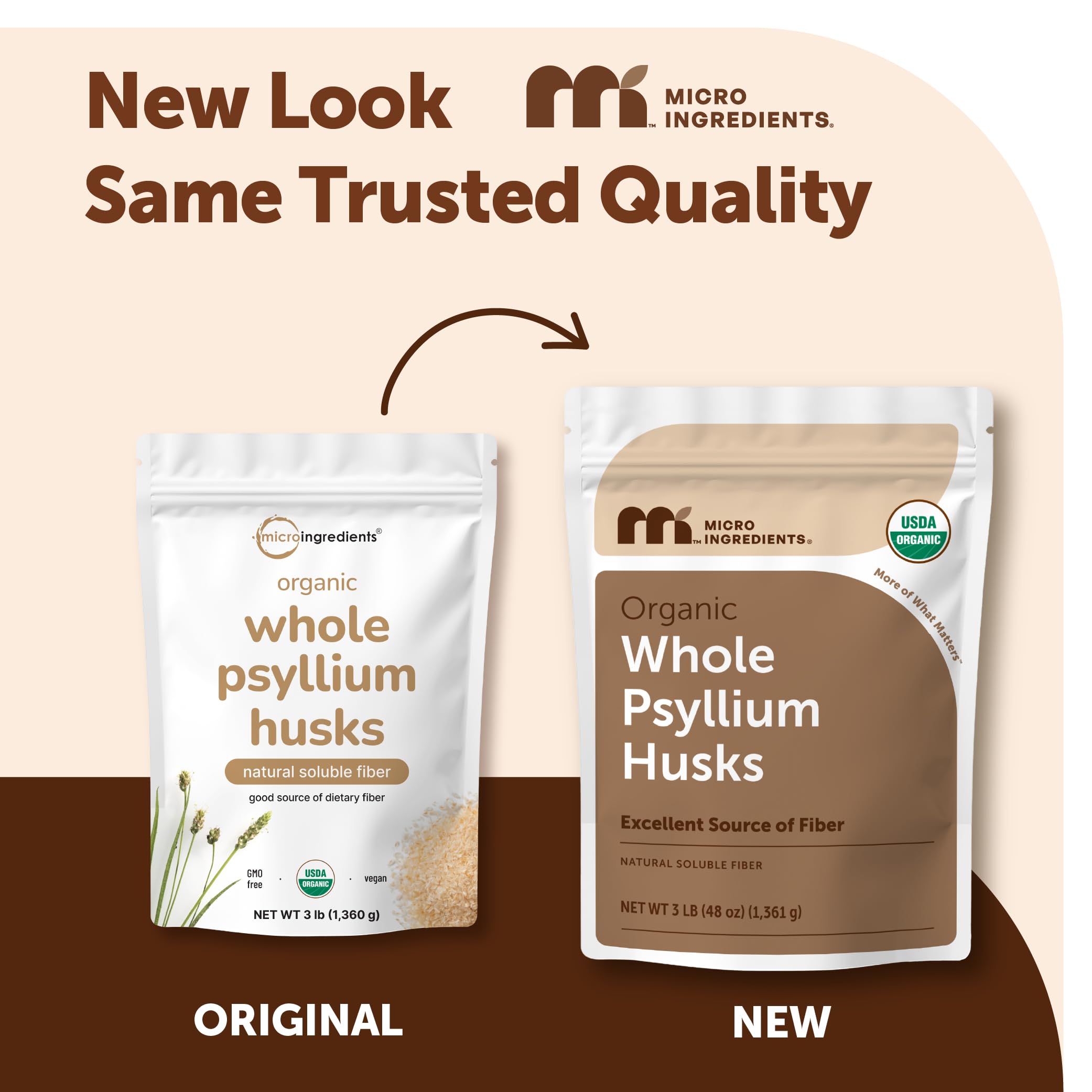 Micro Ingredients Organic Whole Psyllium Husks, 3lbs | Daily Soluble Fiber Supplement | Sourced from India | Ideal for Oatmeal, Coffee & Beverage | Unflavored, Non-GMO, Keto Friendly, Vegan — Amazon image 2