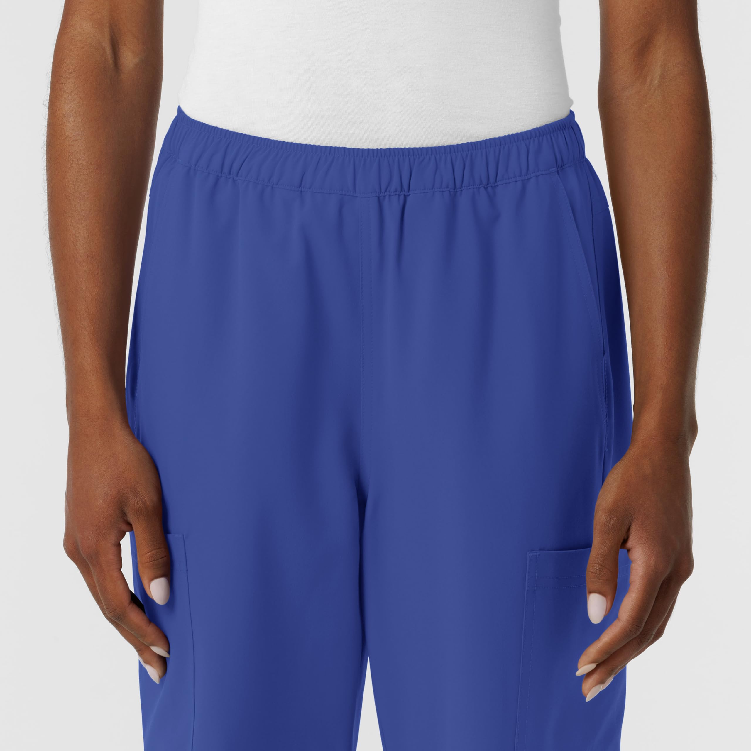Wink NURTUR Scrubs for Women, Straight Leg Cargo Scrub Pant - Galaxy Blue, L Petite