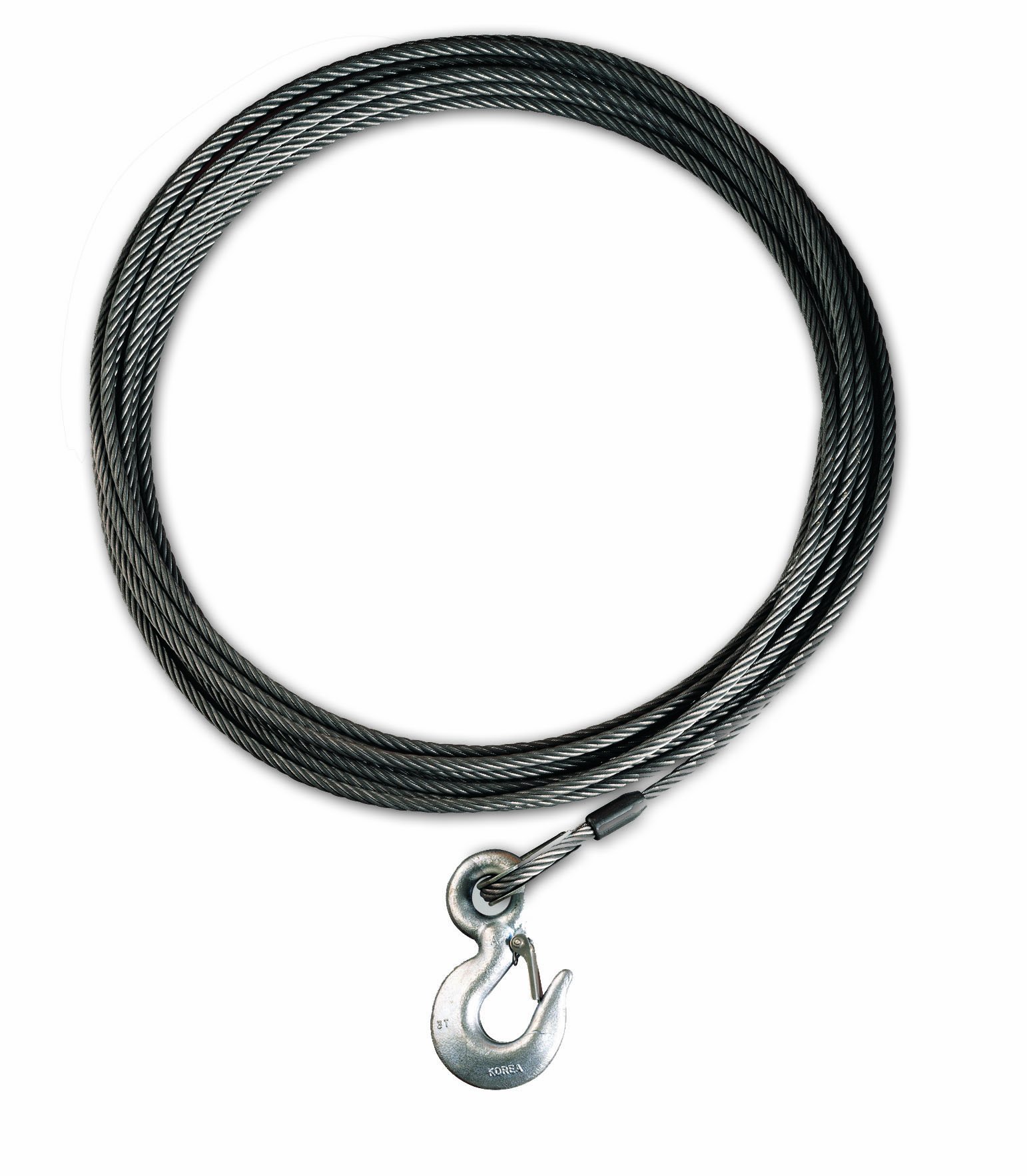 WARN 23678 Winch Accessory: Industrial Grade Steel Cable Wire Rope with Hook, 7/16