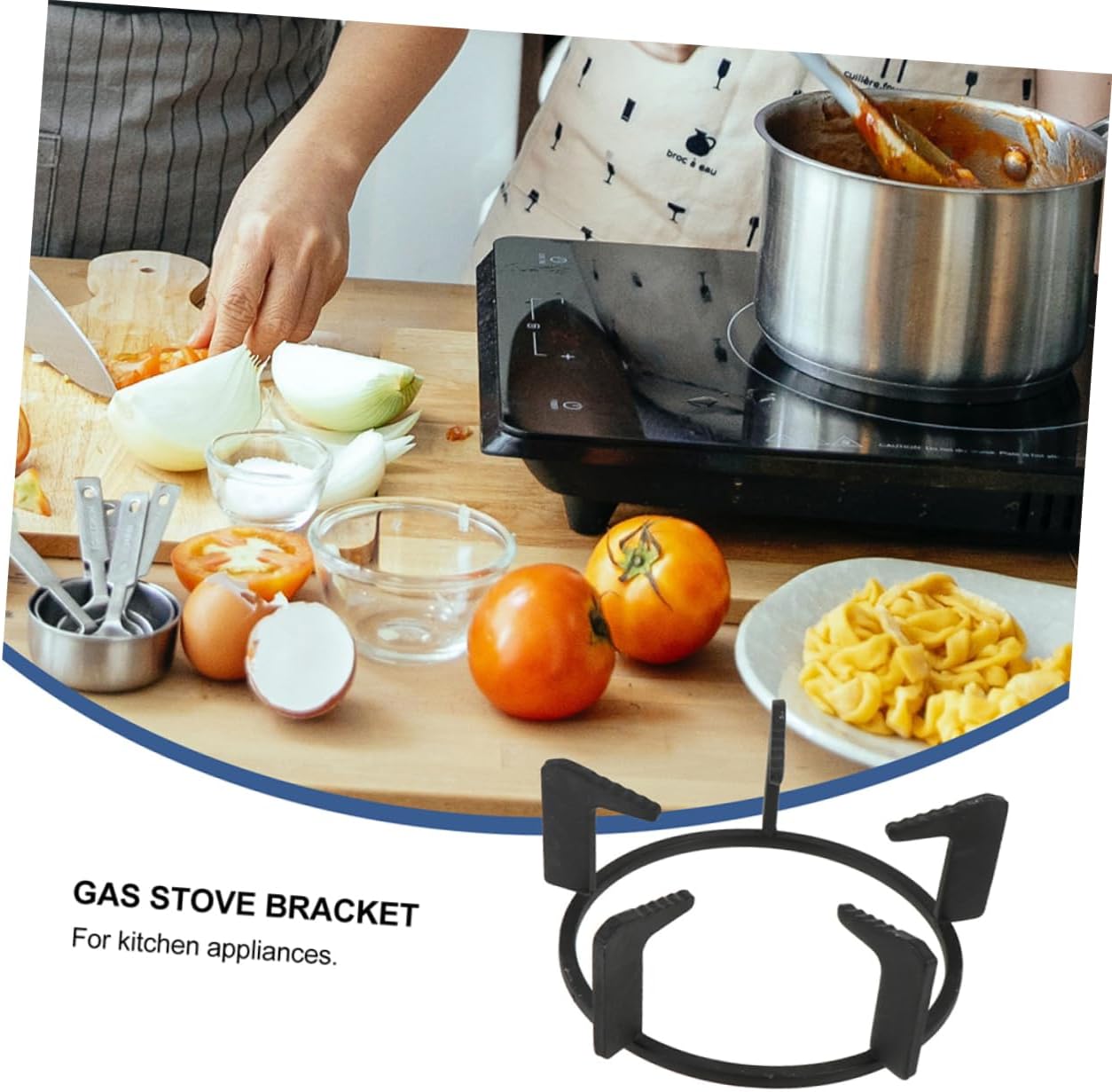 Wok Ring Stand Heavy-duty Anti-skid Cast Iron Pot Holder for Gas Stove Support for Wok Frying Pan and Cookware Energy-saving Kitchen Accessory