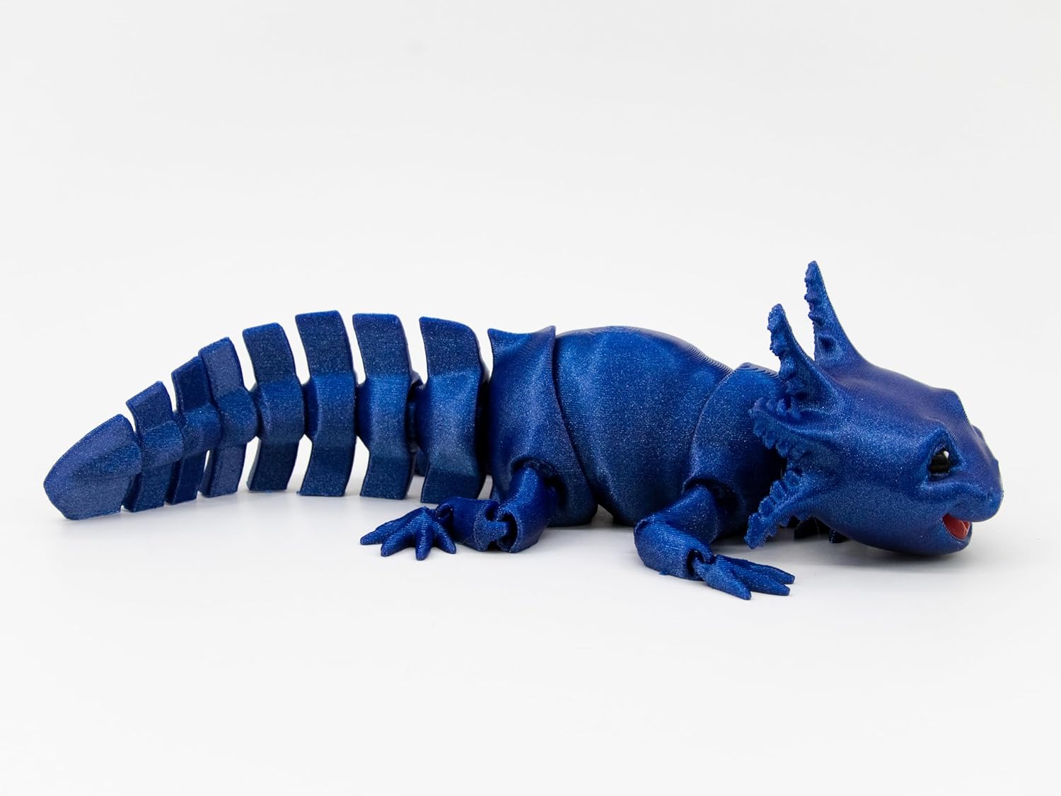 Axolotl Articulated 3D Printed Fidget (Small, Big Smile, Galaxy/Sparkle Blue)