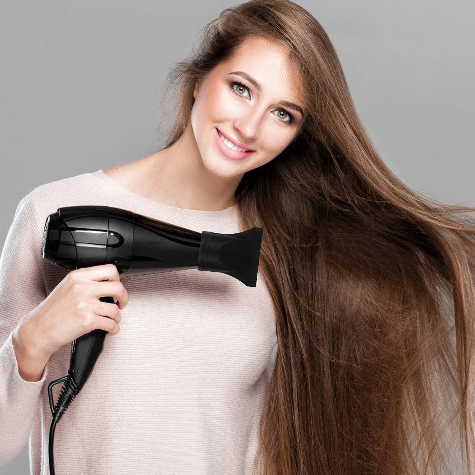 VOSAREA 2 Stück Schwarze Föhndüsen aus Kunststoff mit 44-46mm Universeller Passform und Gleichmäßiger Luftverteilung für Professionelle Salons und Tägliche Haarpflege