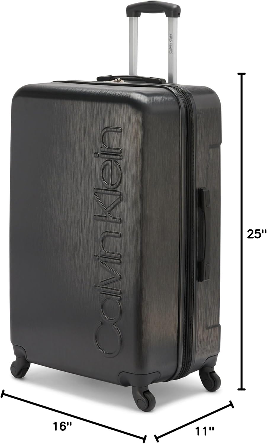 Calvin Klein Women's Hard Side Upright Luggage Spinner Light Weight Suitcase, Black, Large - Image 11
