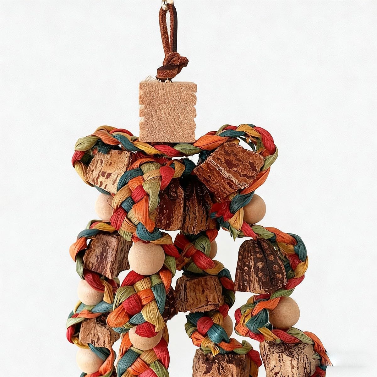 Amazon | Qianly コンゴウインコ用大型オウム玩具天然木大型鳥咀嚼玩具 | Qianly | おもちゃ 通販 中型・大型鳥用の天然オウム用噛むおもちゃ、コンゴウインコ、オウム、ヨウム、アマゾン用の木製ビーズ吊り下げおもちゃ、採餌用鳥かごおもち