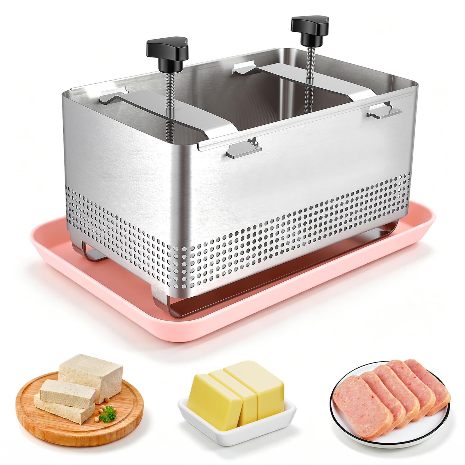 Tofu Presse-304 Edelstahl Käse Presse vegetarische Tofu Presse ohne Bisphenol A kann in der Spülmaschine gewaschen Werden (XL)