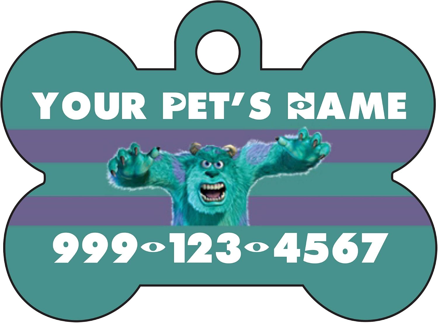 Monsters Inc Sulley Custom Pet Id Dog Tag Personalized w/ Name & Number