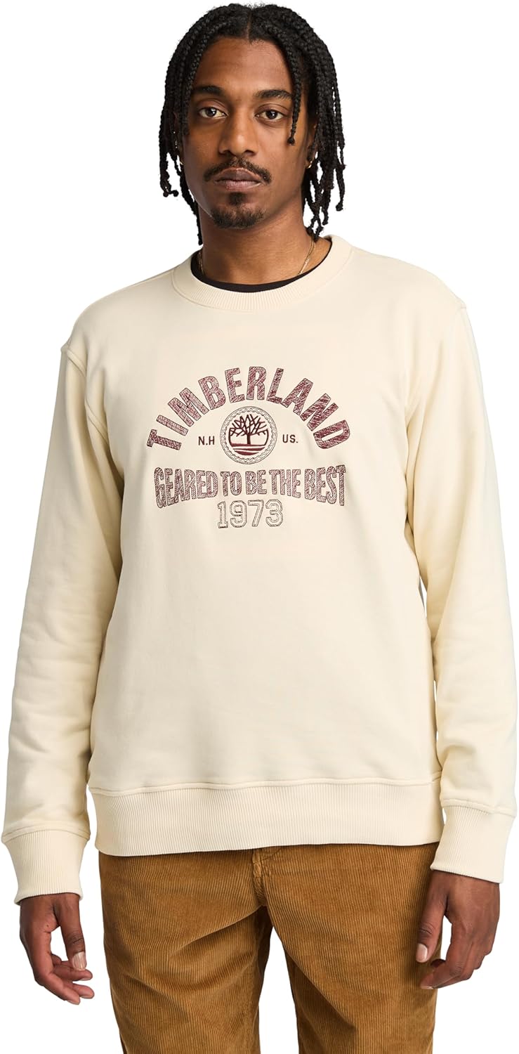 Timberland mens Seasonal Logo Graphic Crewneck Sweatshirt
