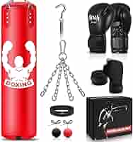 Sacco Da Boxe Appeso NZQXJXZ - Kit Allenamento MMA Con Guanti E Accessori - Foto 8