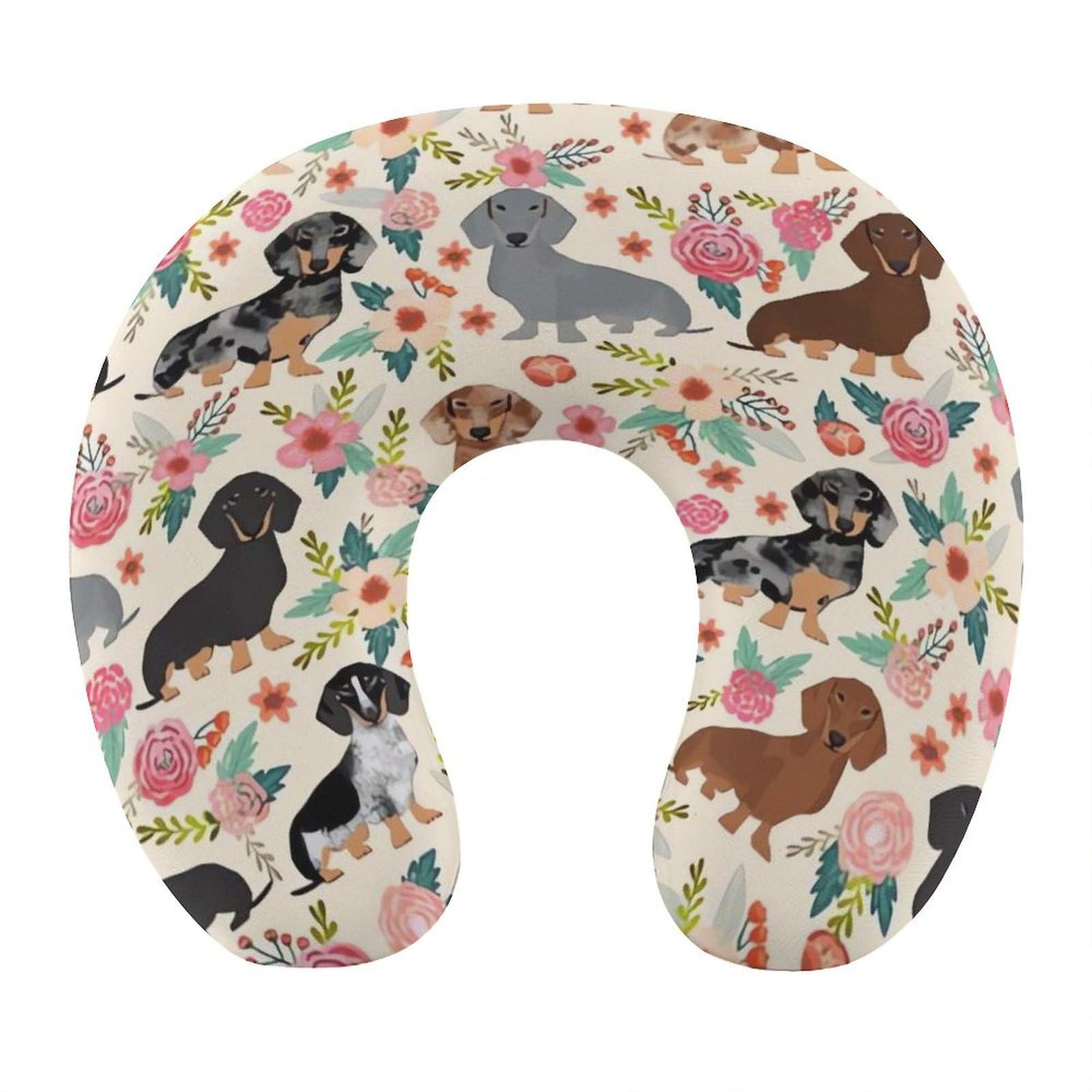 Coussin de voyage anti fatigue cervicale en forme de Teckel mignon