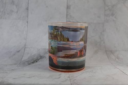 Vista 8 de Cambio de color! State Landscapes ThermoH Exray Candle (State of Oregon) Reutilizable como una taza que cambia de color después. (Duplica el valor!)