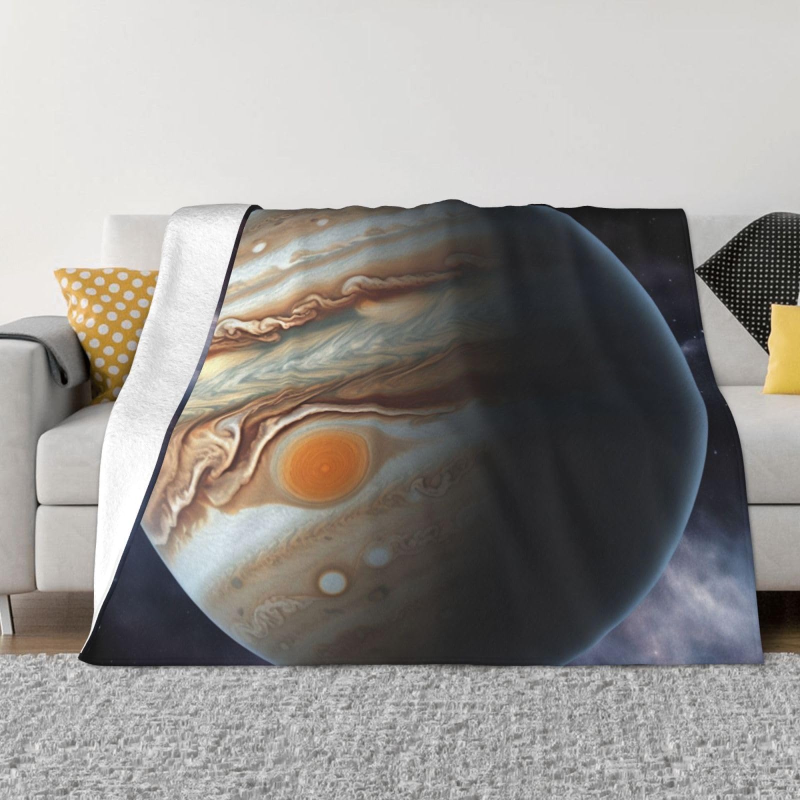 Couverture flanelle légère Jupiter contre le froid plaid micro-polaire 152 x 127 cm