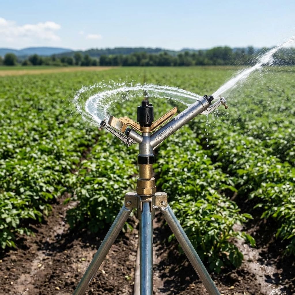 Suinga Cannone di IRRIGAZIONE 16-29 Metri, AMBO 1 1/2". Angolo di irrigazione 360º. Pressione di Lavoro da 1,5 a 5 Bar. Connessione Femmina da 1 1/2 Pollici. Realizzato in Metallo, Grigio