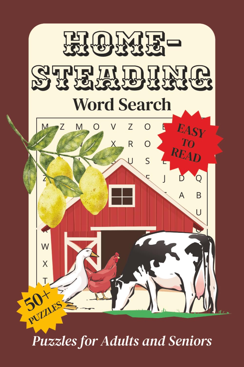 Homesteading Word Search Puzzle Book for Adults & Seniors:: Word Searches with Easy to Read Print about Homesteading, Farming, Gardening and More︱6x9 ... Gifts for Vacations, Holidays and Free Times