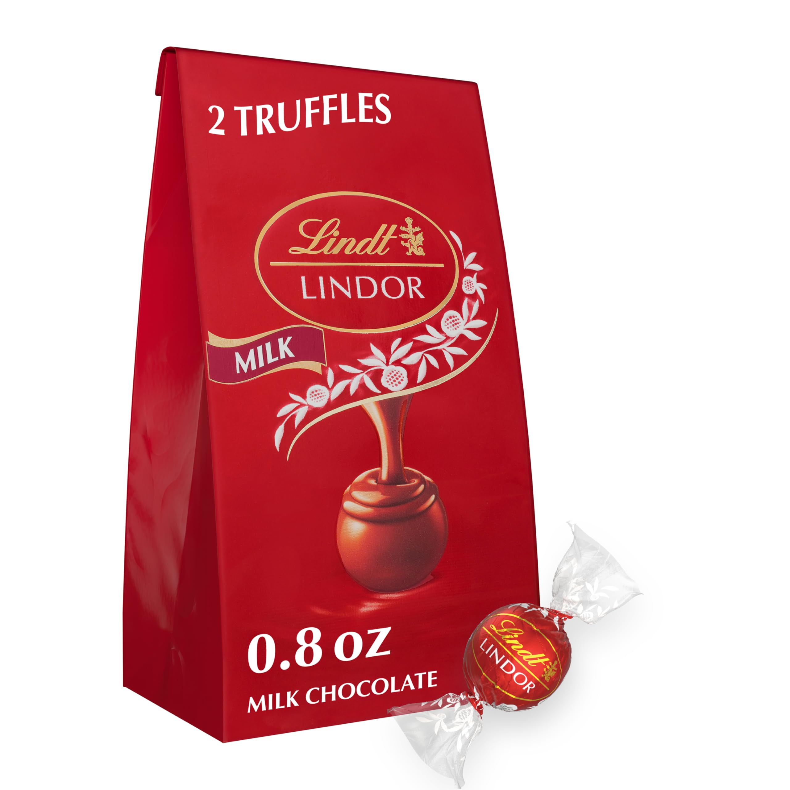 LINDOR Milk Chocolate Truffles, Milk Chocolate Candy with Smooth, Melting Truffle Center, Great for gift giving, 0.8 oz. Bag (24 Pack)