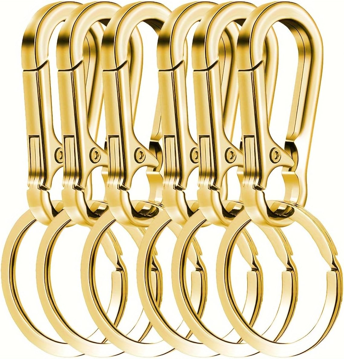 6PCS Durable Metal Keychains - Key Ring and Key Chain Storage Bag - Convenient with Strong Clip and Car Key Hook