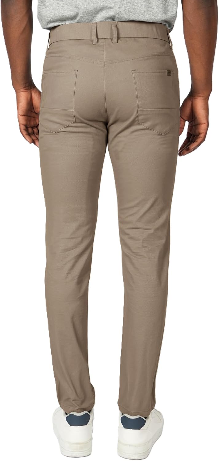 Plaid&Plain Men's Skinny Stretchy Khaki Pants Colored Pants Slim Fit Slacks Tapered Trousers - Image 4