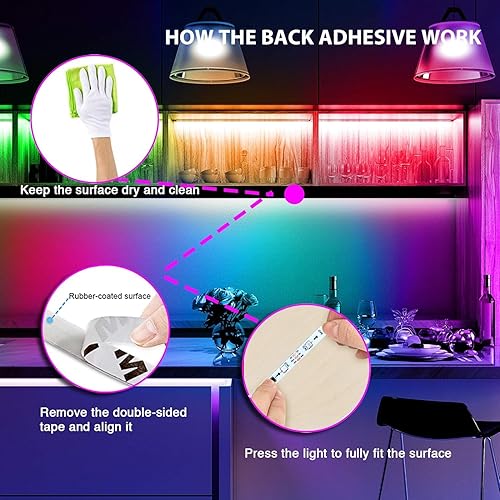 Miniatura 5 de dalattin Luces LED inteligentes WiFi de 130 pies, funciona con Alexa Google Assistant, control remoto de voz con aplicación, tira de luces LED RGB