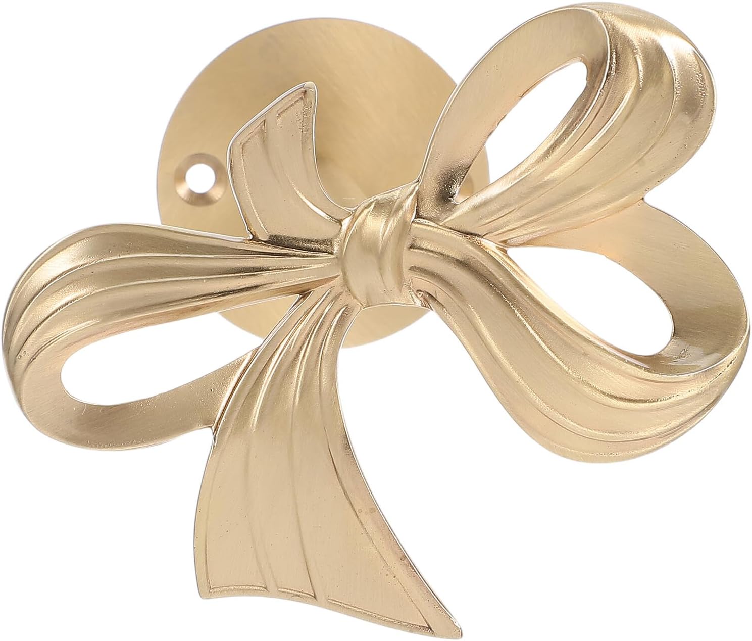 Homoyoyo Gold Brass Bow Curtain Holdbacks, Wall Mounted Drapery Holdbacks Holder with Bow Hooks for Living Room Bedroom Office Window Treatment Hardware
