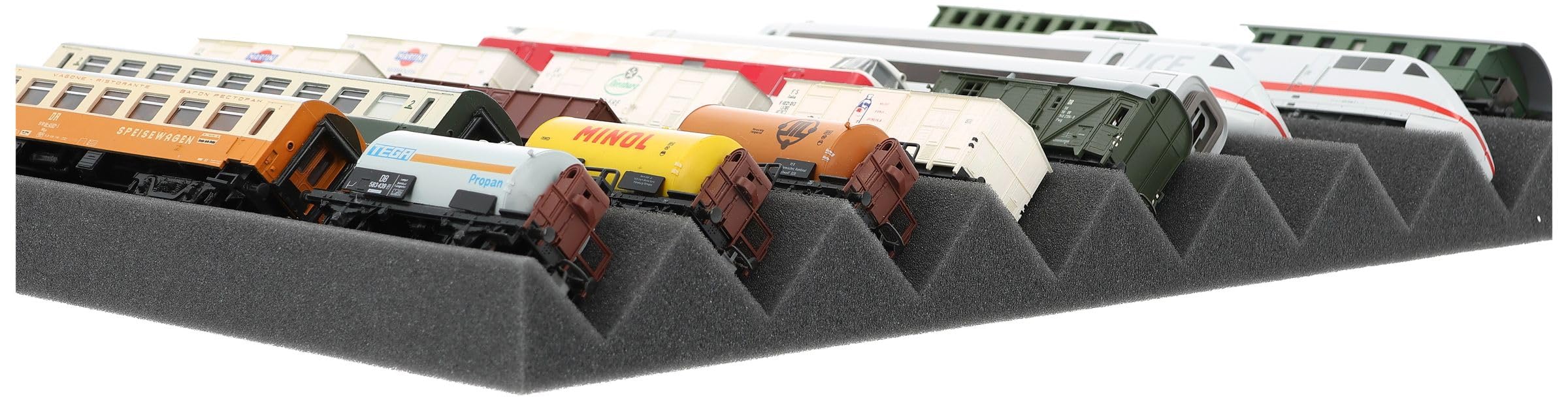 Feldherr EUMFJLA01 Zugliege Spur H0-9 Fächer für Modelleisenbahn Loks, Waggons und Fahrzeuge, 2 Stück