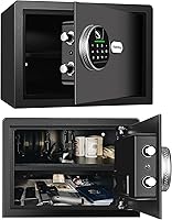 Vista 8 de Caja fuerte biométrica para el hogar, caja fuerte con cerradura biométrica para armas, caja de dinero para joyería, pistola, efectivo y objetos
