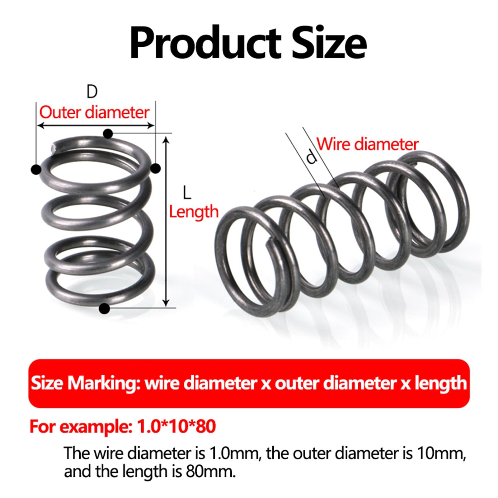 5 sztuk amortyzacja powrót ciśnienia kompresja cylindryczna spiralna cewka Backspring ściśnięta sprężyna 65Mn średnica drutu stalowego 4.0mm(60mm (5PCS),30mm)