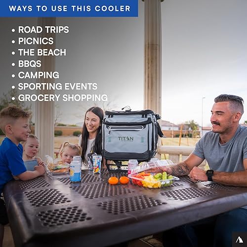 Miniatura 7 de Titan Deep Freeze 60 (50+10) Can Wheeled Cooler - Collapsible Rolling Cooler with Wheels and All-Terrain Cart