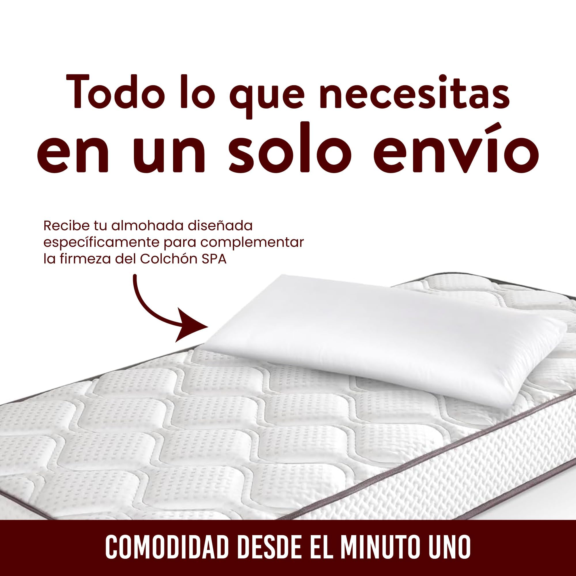 Aznar Colchón Viscoelástico Anatómico Firmeza Media Altura 18 Cm Transpirable Tecnología SPA Tejido Stretch Acolchado Doble Cara Núcleo Alta Densidad Sensación Neutra Incluye Almohada 90x190cm