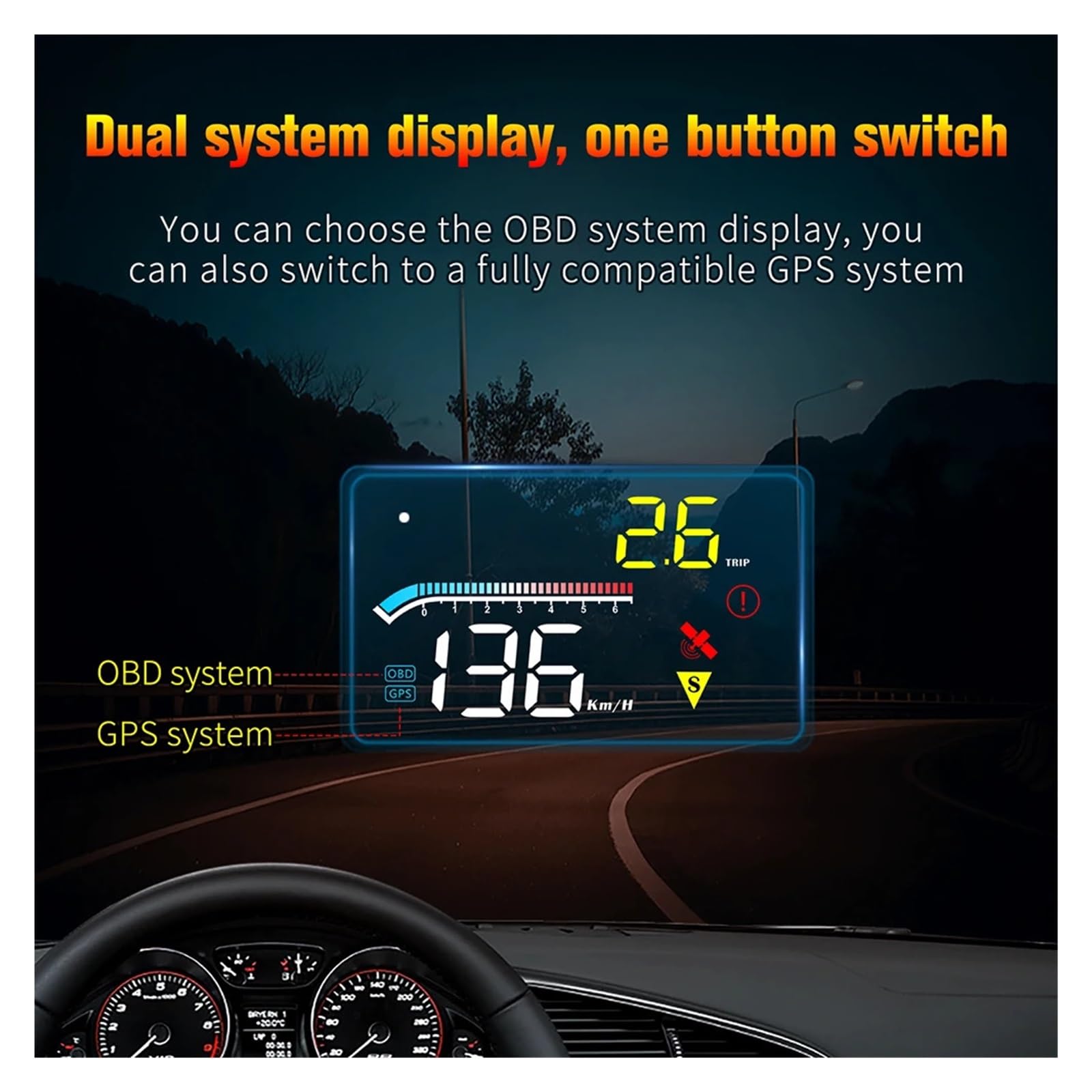 Accesorios Electrónicos For Automóviles M17 OBD GPS Head Up Display For Todos Los Coches Digital HUD Velocímetro Parabrisas Proyector Instrumento Multifunción