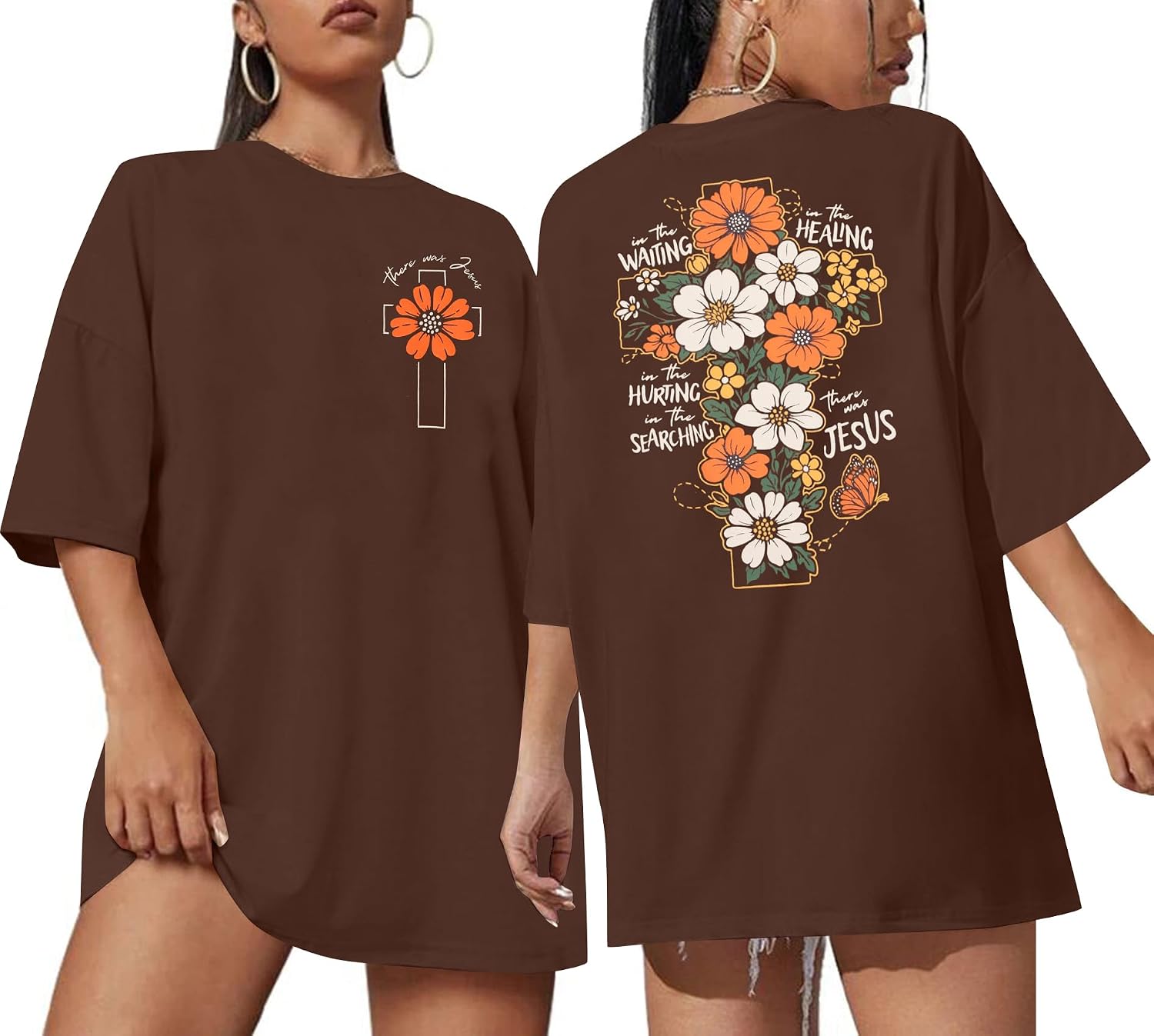 Christian Shirts Women Oversized Jesus God T Shirts Bible Verse Tees Tops