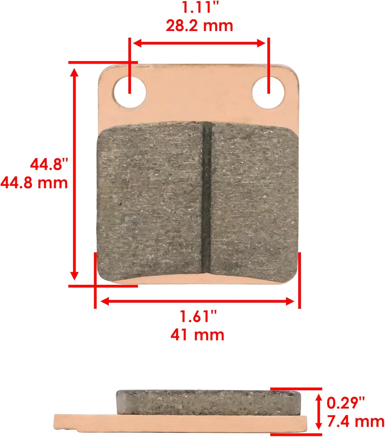 Caltric Brake Pads Compatible with Yamaha Grizzly 450 YFM450 Front Rear Brakes 2007 2008 / Wolverine 450 YFM450 Front Rear Brakes 2006-2010