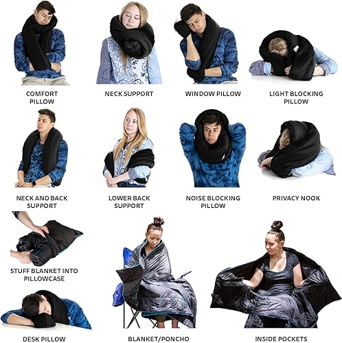 Miniatura 5 de Ripstop - Almohada y manta para acampar al aire libre, 3 en 1, versátil manta ligera de nailon impermeable para estadio, artículos esenciales