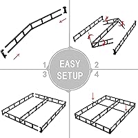 Vista 6 de Somier de resorte completo de 3 pulgadas, somier de perfil bajo para cama completa, base de colchón resistente, base de cama de metal con cubierta