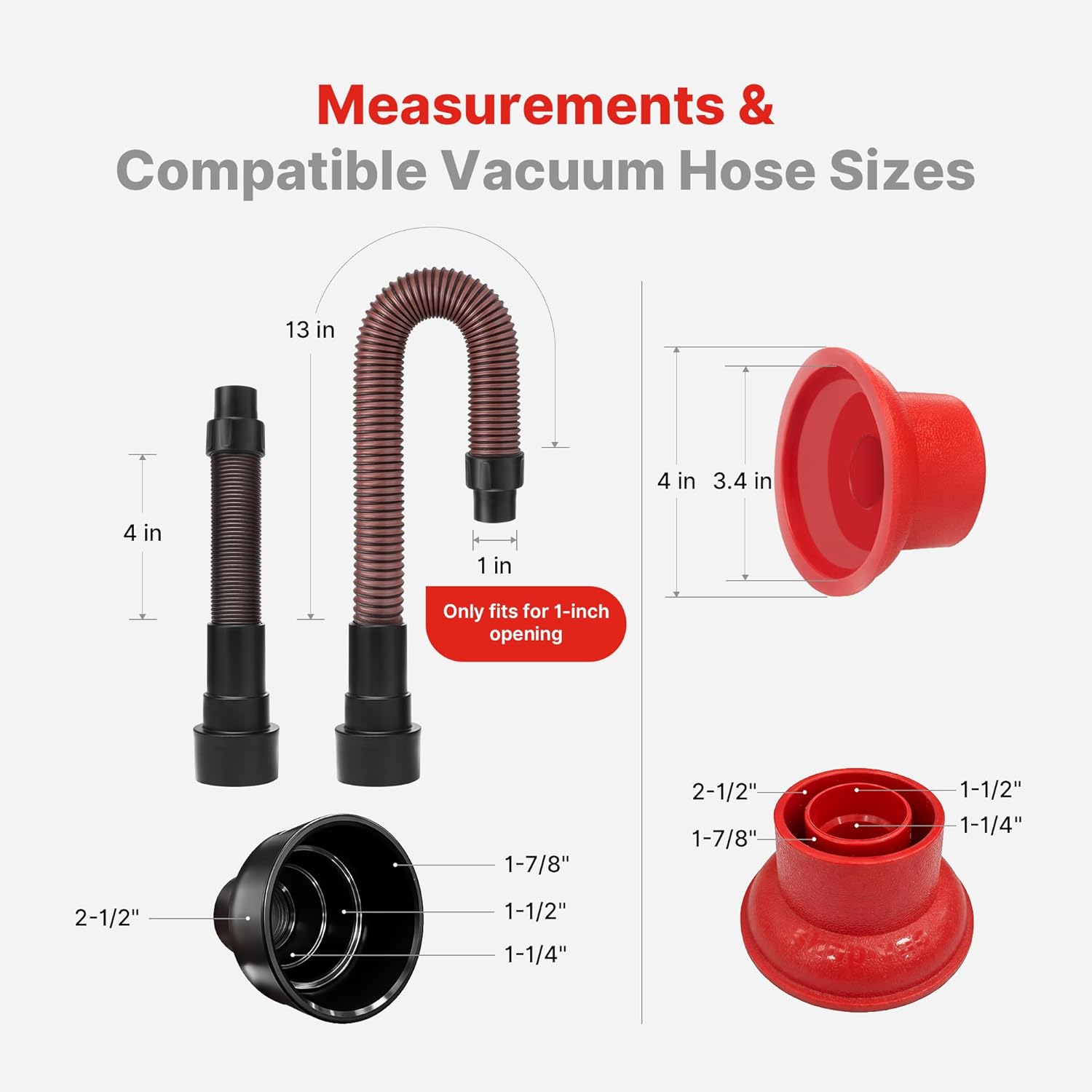 Shop-Vac 2-In-1 AC Drain Line Unclogger Tool, Universal Fit HVAC Drain Line Cleaner Adapter for Vacuums, Flexible & Durable Wet Vac Attachment with Clear Visibility for Sink, Floor Sewer, A/C Cleaning