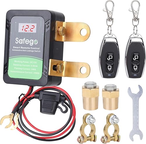 Interruptor de desconexión de batería remoto, interruptor de apagado para automóvil DC12V 240A con pantalla digital LED, control remoto inalámbrico,