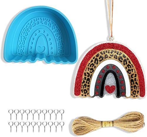 Molde fresco de leopardo arcoíris para automóvil molde de silicona Rifanda Freshie para cuentas de aroma suministros de frescuras de automóvil molde