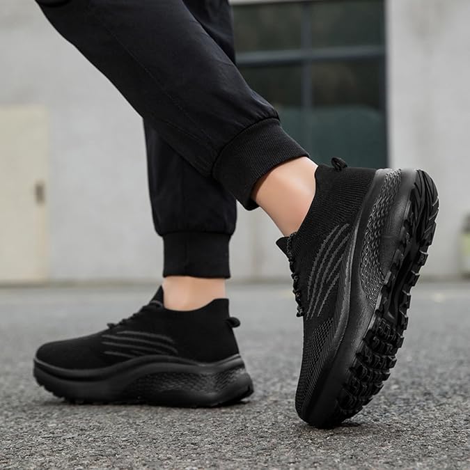 Mens Running Tennis Shoes Walking Athletic Fashion Sneakers Lightweight Net Surface Comfortable Breathable Sports Shoes for Gym Jogging Workout