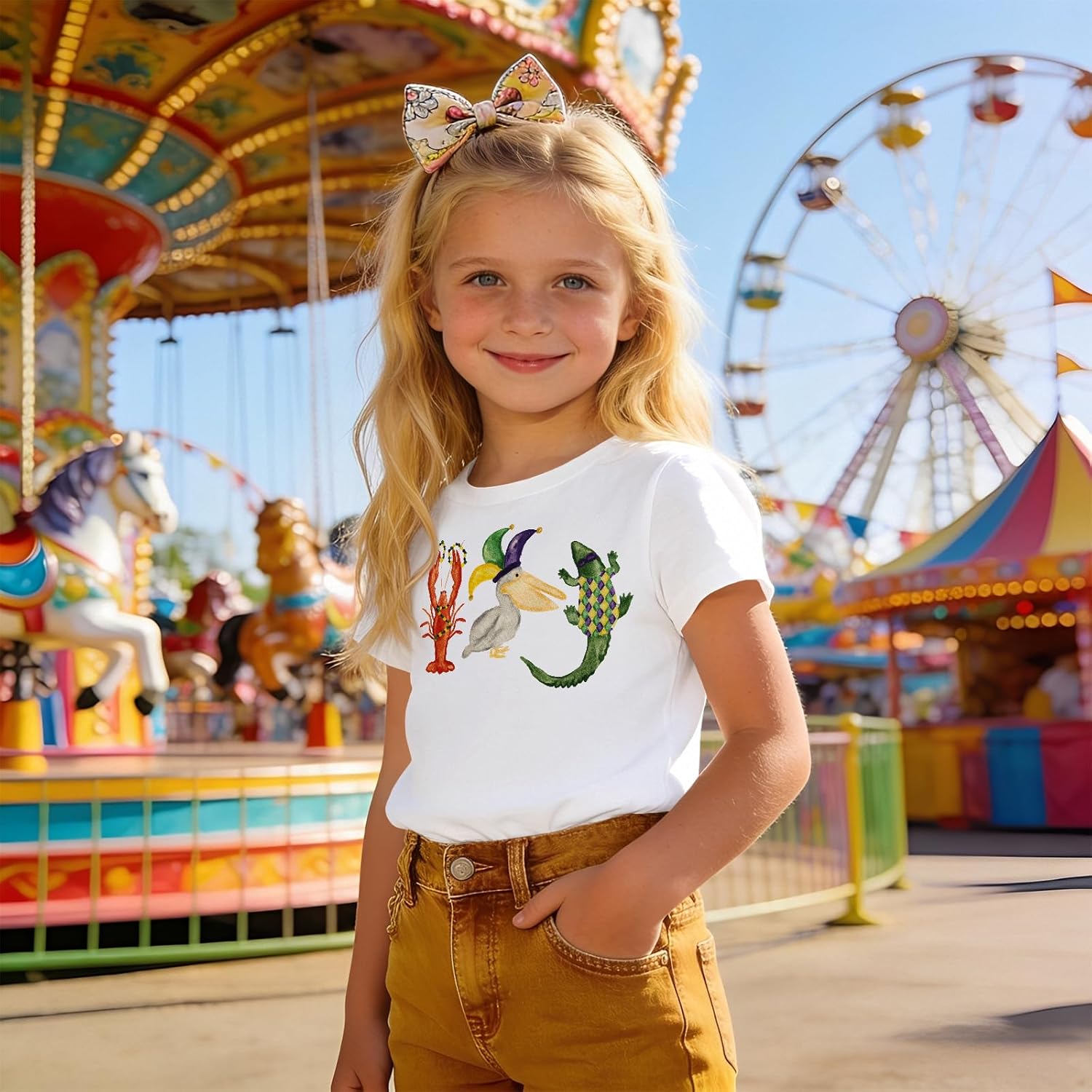 BOUTIKOME Toddler Boys Mardi Gras Shirts Funny Crawfish Pelican Alligator Fat Tuesday T-Shirt Mardi Gras Boys Gift T-Shirt - Image 2