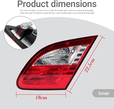 Tail Light For Chrysler Sebring 2007-2008 Rear Brake Running Lamp 5303987AE-PFM Inner Right