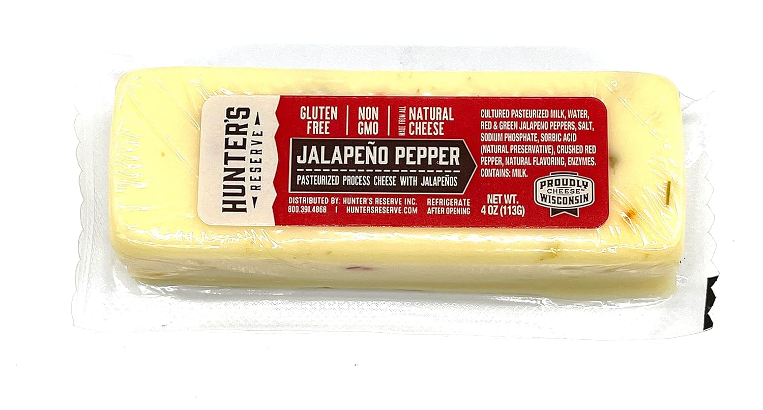HUNTERS RESERVE - Cheese Bar Assortment -4oz - 4PC Variety Pack SMOKED SWISS - SMOKED CHEDDAR - SHARP CHEDDAR - JALAPENO PEPPER