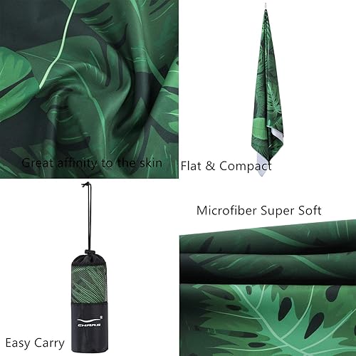 Miniatura 4 de Toalla de playa de microfibra CHARS de secado rápido con bolsa, es muy absorbente, libre de arena, para niños, adolescentes, adultos, viajes,