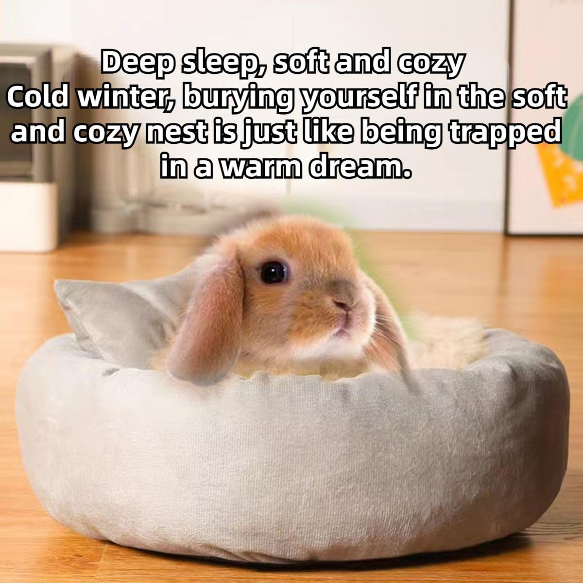 Rabbit Bed with Pillow Soft Warm Cushion for Small Animal Comfortable Sleep Mat Pad for Guinea Pigs/Hedgehog/Squirrel/Mice/Rats/Chinchilla/Hamster Nest House (X-Large)