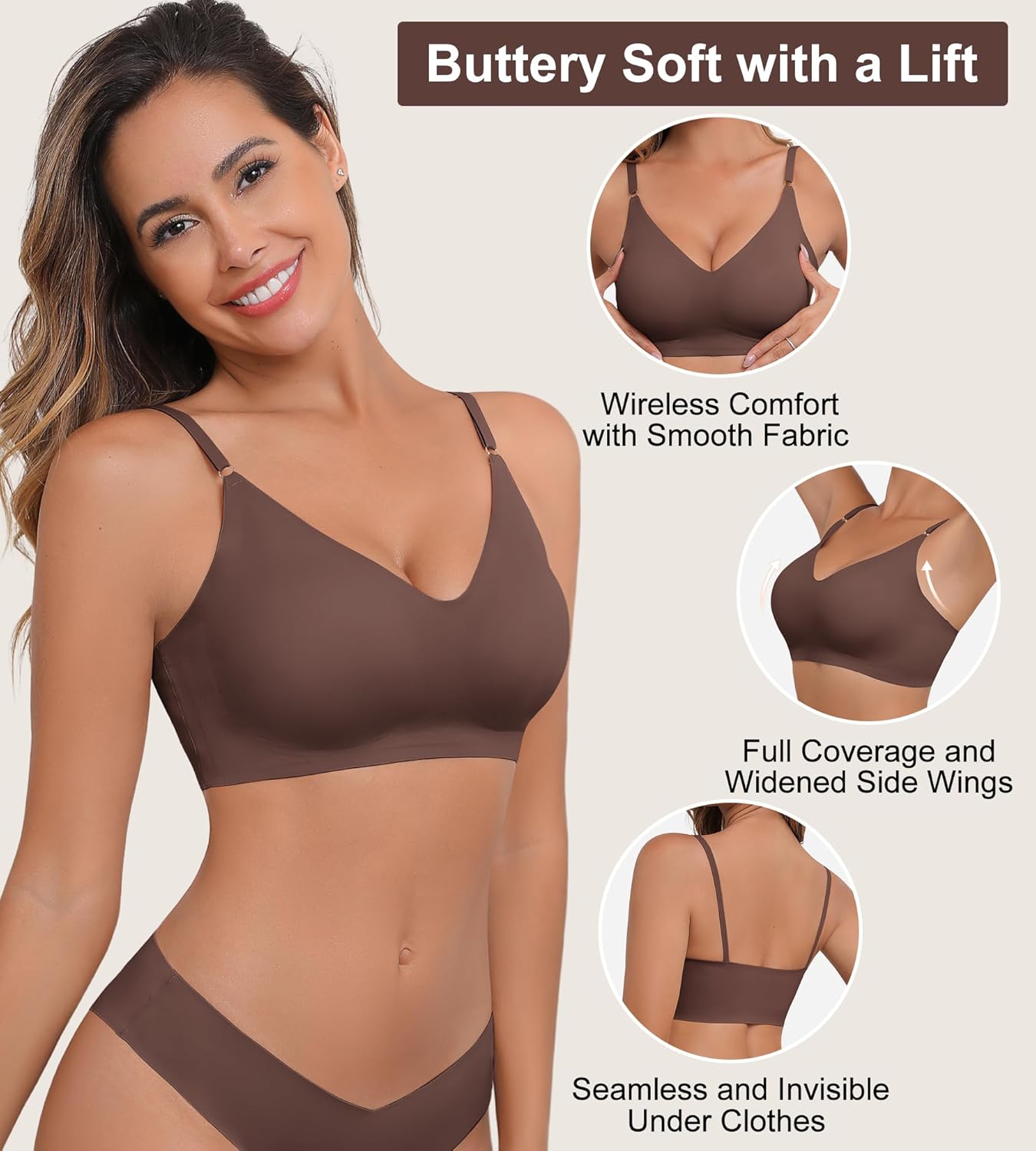 Comfortable Sleep Bras for Women - Padded Bralette Sleeping Bra Seamless No Underwire Bralettes - Image 3