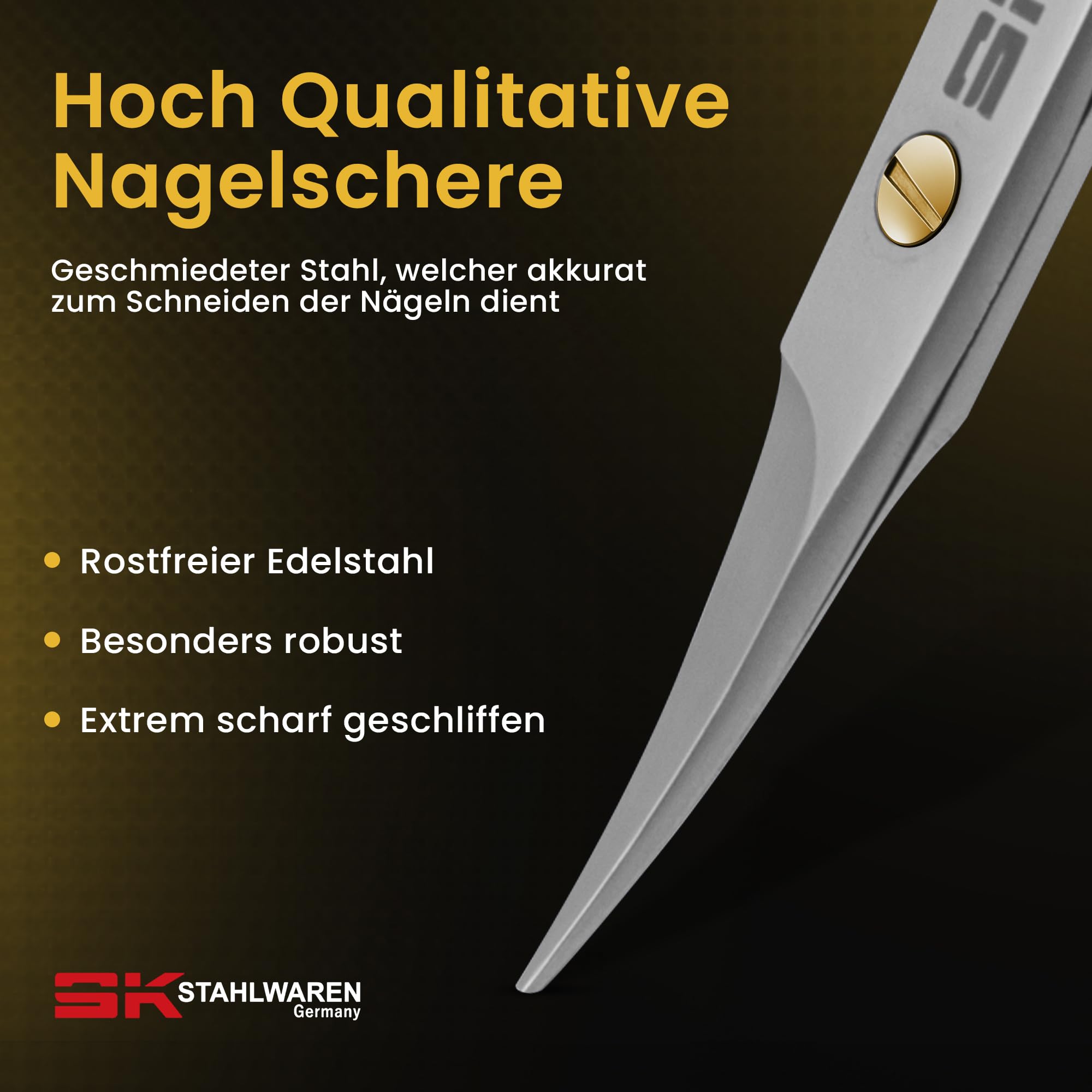 Scheren set 2-Teilig Nagelhautschere fein gebogen 9,5 cm & Nagelschere gebogen 9 cm Premium Rostfreier Edelstahl geeignet zum entfernen von Nagelhaut & hautresten Wimpern & Augen