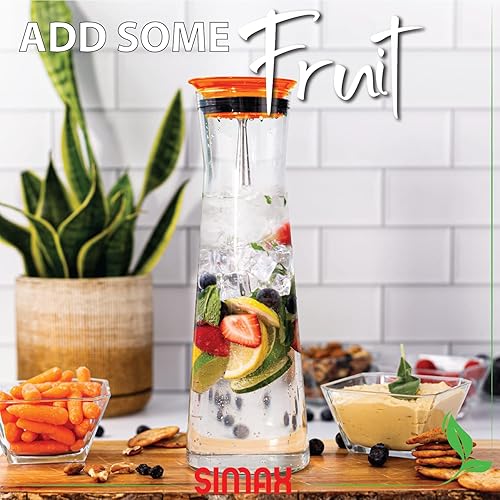 Miniatura 5 de Simax Glassware - Jarra de vidrio transparente  Fácil de verter, vidrio de borosilicato, apta para lavavajillas, capacidad para 1 cuarto de galón