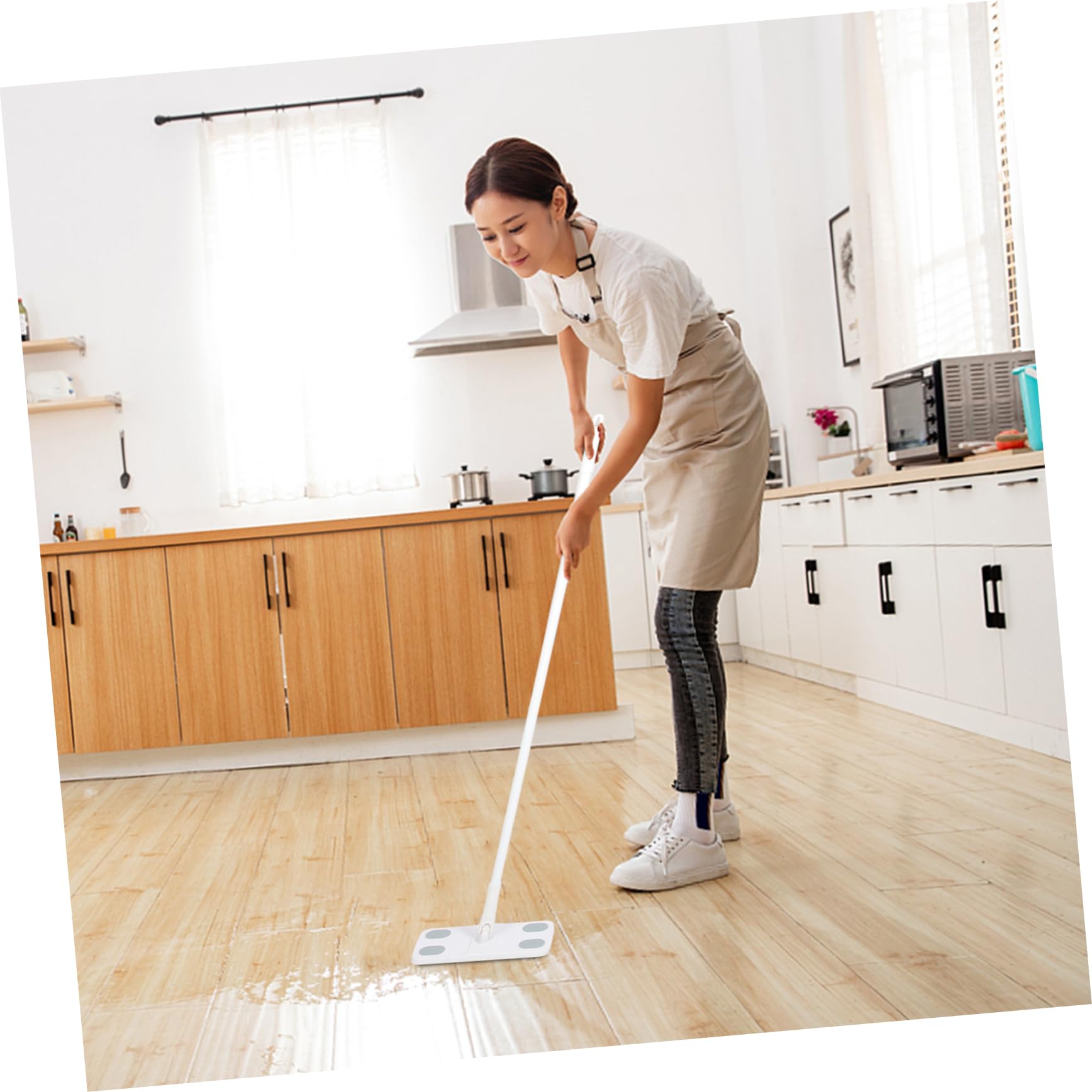 PACKOVE 4 Piezas Trapeador electrostático Desmontable hogar Objetivo Interior mop Limpio trapeadores de Limpieza para Pisos trapeador de Limpieza fregona barredora Telas no Tejidas